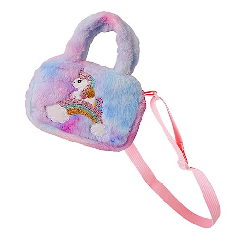 DEARMAMY Little Girls Fuzzy Crossbody Purse Junge Mädchen Schultertasche Für Mädchen Weiche Und Leichte Umhängetasche Für Snacks Und Essentials Für Kindergarten Und Reisen von DEARMAMY