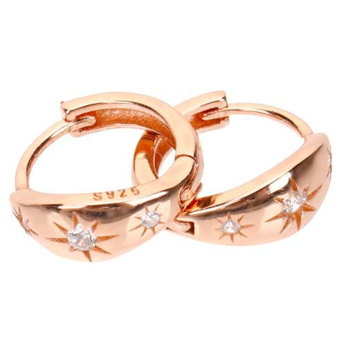 DEARMAMY Schmuck Ohrringe Kleine Ohrstecker Funkelnde Ohrringe Achtzackstern Design Für Frauen Modisches Accessoire Für von DEARMAMY