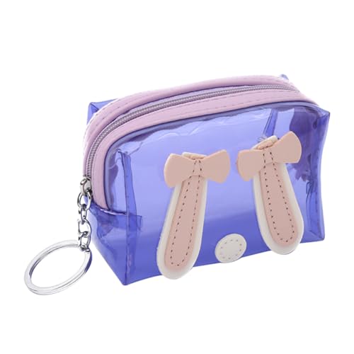 DEARMAMY Kleine Transparente Münzgeldbörse mit Reißverschluss Mini Geldbeutel Schlüsselanhänger Robust und Vielseitig für Karten Münzen Lippenstift Unterwegs für Schüler Zufällige Farbe von DEARMAMY