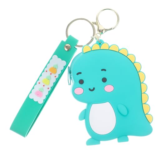 DEARMAMY Kleines Dinosaurier-geldbörse Autoschlüssel Dekorationen Geldbörse Schlüsselanhänger Bausätze Schlüsselband Gadgets Karabiner Süße Geldbörsen Halter Merch Schleife Blue Legierung von DEARMAMY