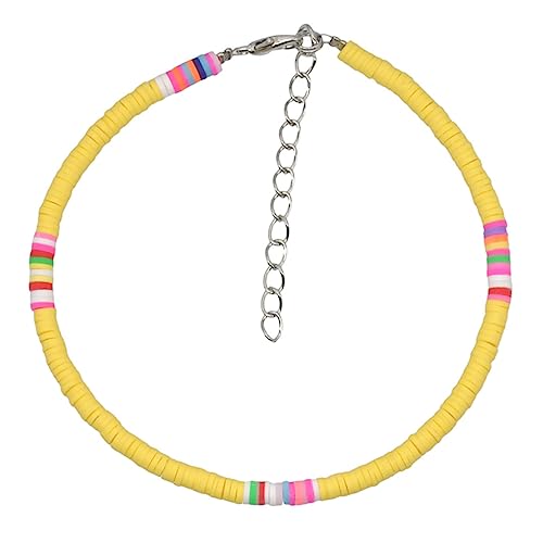 DEARMAMY Fußkettchen Im Boho-Stil Aus Polymer-Clay Strand-fußkette Für Frauen Und Mädchen Wasserfest Verstellbar Täglicher Fußschmuck von DEARMAMY