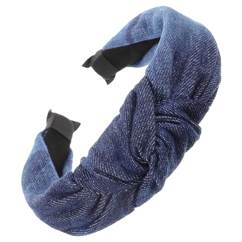DEARMAMY Knot Headband für Damen aus Denim Verstellbares Haaraccessoire für Besondere Anlässe Stilvolles Haarschmuck Design Vielseitig und Einfach zu Kombinieren von DEARMAMY