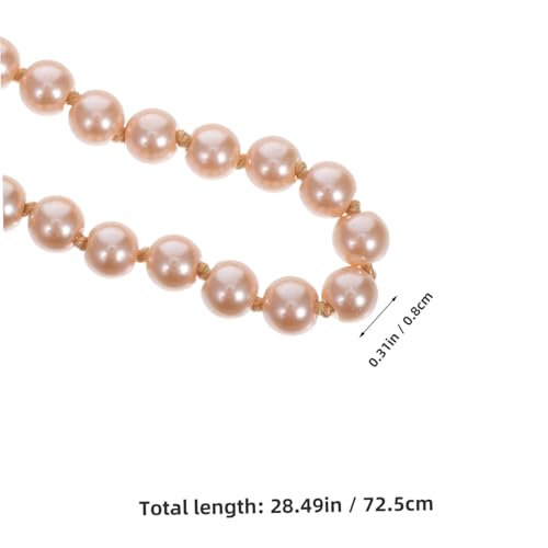 DEARMAMY Knotted Faux Pearl Halskette Damen Mehrlagig Langer Modeschmuck Mit Glasperlen Champagner Elegante Kostüm Schmuck Für Hochzeit Party Alltag von DEARMAMY