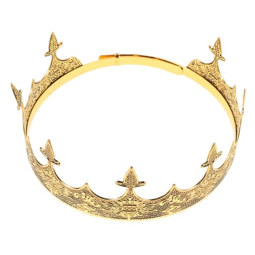 DEARMAMY Herren Mittelalter Königskrone Geburtstagskrone Stirnband Metall Kopfbedeckung Prinz Kopfbedeckung Didder Krone von DEARMAMY