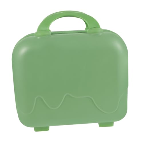 DEARMAMY Koffer Mit Reißverschluss Tragbarer Zugkoffer Hartschalen-Kosmetikkoffer Tragbare Hartschalen-Kosmetiktasche Schminkkoffer Tragen Schmuck Reiseetui Beautycase Polyester Light Green von DEARMAMY