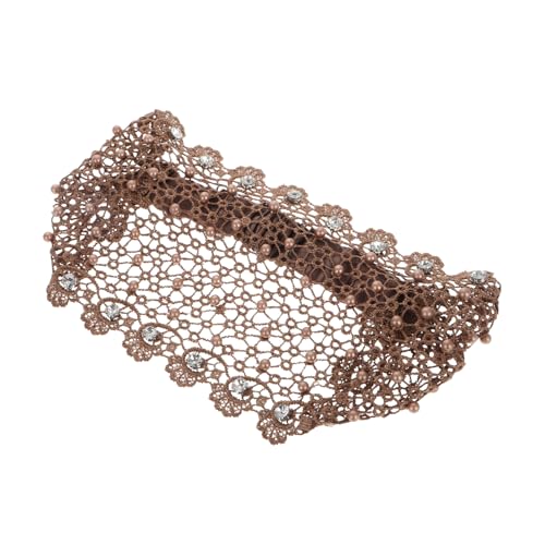 DEARMAMY Kopfbekleidung Für Frauen Spitzenmaske Stirnband Damen Stirnbänder Für Ältere Damen Netz Stirnband Haarwickel Boho Mit Blumenstickerei Spitzenband Schlaf Haarwickel Kopfbedeckung k von DEARMAMY