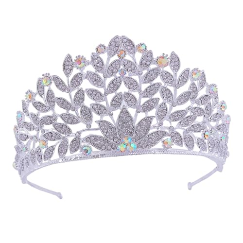 DEARMAMY Kopfschmuck Braut Hochzeitskrone Strass Kopfbedeckung Haarschmuck Für Damen Und Mädchen Zum Hochzeit Geburtstag Valentinstag Jubiläum Retro Stil von DEARMAMY