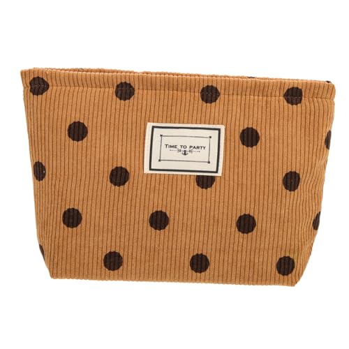 DEARMAMY Kosmetiktasche aus Cord Wasserdichter Make Up Organizer für Damen Eleganter Toilettenbeutel mit Robustem Reißverschluss für Reisen und Camping von DEARMAMY