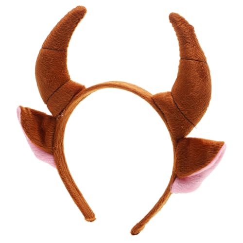 DEARMAMY Stierhörner-stirnband für Halloween-partys Jungen und Mädchen und Erwachsene Cosplay-kopfbedeckung Tier-kopfbedeckung von DEARMAMY