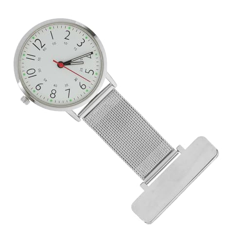 DEARMAMY Krankenschwester Uhr Taschenuhr Pflegezubehör Für Krankenschwestern Einziehbar Tierarztzubehör Frauen Schrubben Pflegeuhren Für Krankenschwestern Revers Uhr Bling Uhr Silver Metall von DEARMAMY