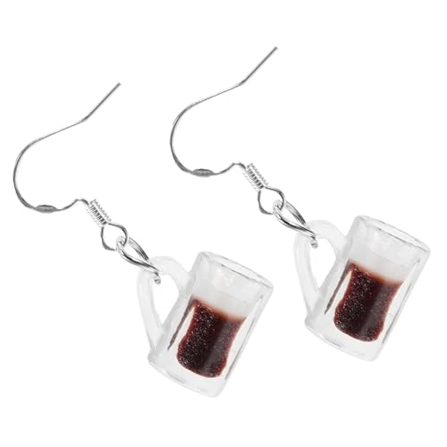 DEARMAMY 1paar Ohrringe Bierkrug-design Kreative Hängende Ohrringe Aus Resin Für Frauen Ohrclips Für Partys Und Besondere Anlässe von DEARMAMY