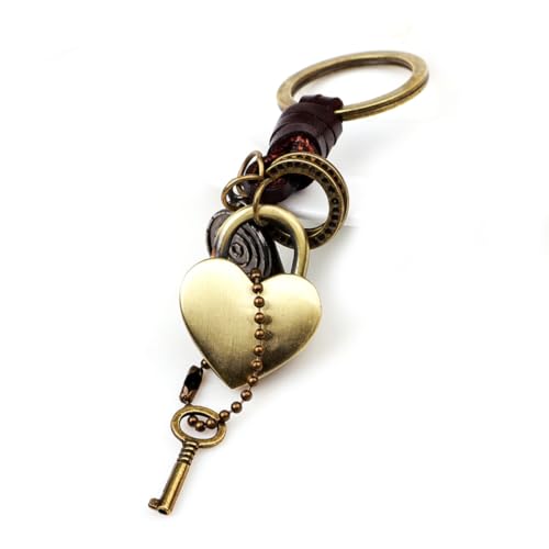 DEARMAMY Love Hearts Schlüsselanhänger Accessoire Für Taschen Autoschlüssel Und Handys Antik-Bronze Perfektes Für Valentinstag Geburtstag Und Weitere Anlässe von DEARMAMY