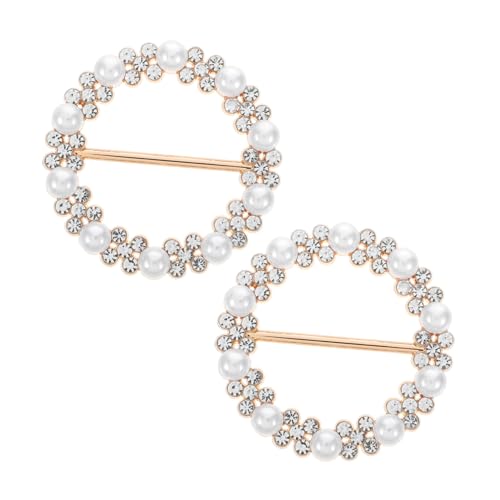 DEARMAMY Kreisförmige Schal-clips Aus Metall für Damen Multifunktionale Hemdhalter Modisches Strass-design von DEARMAMY