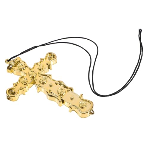 DEARMAMY Kreuzanhänger Halskette für Frauen Vergoldete Piratenkreuz Dekoration für Halloween Minimalistischer Choker Schmuck für Halloween und Besondere Anlässe von DEARMAMY