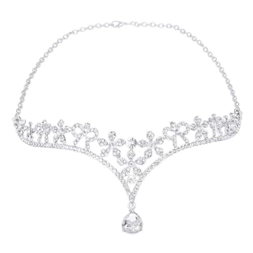 DEARMAMY Krone Stirnband Für Braut Hochzeit Kristall Blume Legierung Strass Kopfschmuck Tiara Anlass Verlobung Abschlussball Partei von DEARMAMY