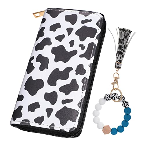 DEARMAMY Kuh Brieftasche Karte Halter Schlanke Geldbörse Brieftaschen Kette Münze Zubehör Kasse Quaste Geldbörse Für Männer Herren Geldbörse Schlüsseletui Kuhbecher Kuh Geldbörse Pu-leder von DEARMAMY