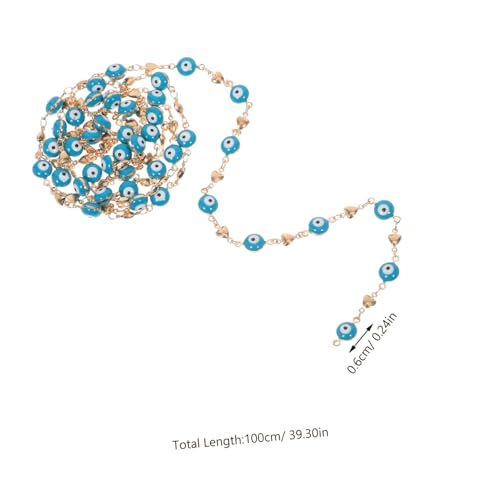 DEARMAMY Kupferkette mit Herz-evil-eye-design Langlebige Farberhaltung Vielseitig für Damen Schmuck DIY Modisches Accessoire für Armbänder und Halsketten Trendige Kabelkette von DEARMAMY