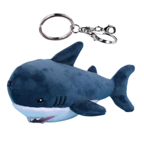 DEARMAMY Kuscheliger Haifisch Schlüsselanhänger üßes üsch Tier Für Rucksack Handtasche Oder Geldbeutel Blaues Schlüsselband von DEARMAMY