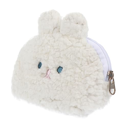 DEARMAMY Kuscheliger Kaninchen ünzbeutel Aus üße Kosmetiktasche Für Lippenstift Und Kleingeld Ideal Für ädchen Und Frauen Weißer Cartoon Rabbit Look von DEARMAMY