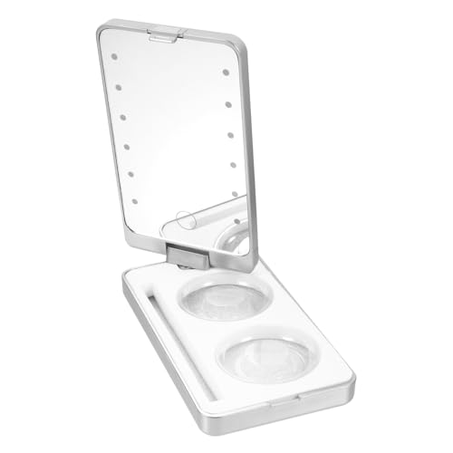 DEARMAMY LED Wimpernbox mit Spiegel Kosmetik Organizer Wimpernhalter Tragbare Wimpernaufbewahrung LED Schminkbox für Make Up von DEARMAMY