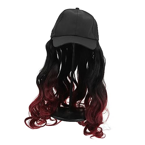 DEARMAMY Langhaarige Lockenperücke mit Mütze Haarverlängerung für Damen Atmungsaktiv Wiederverwendbar Natürliche für Freizeit und Besondere Anlässe von DEARMAMY