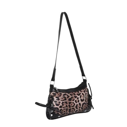 DEARMAMY Crescent-umhängetasche Mit Leopardenmuster Damen-unterarmtasche Aus Pu Handliche Schultertasche Mit Schleife Vielseitige Tragetasche Für Täglichen Gebrauch von DEARMAMY