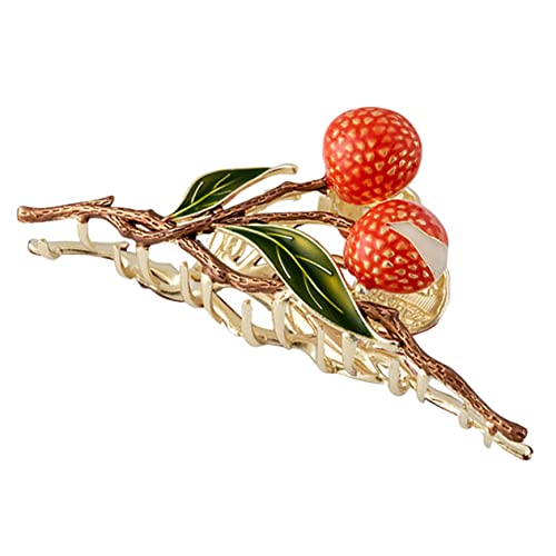 DEARMAMY Litchi Haarspange für Damen Große Haarklammer mit Blattdesign Rutschfester Haarclip für Dickes und Dünnes Haar für Make Up Kochen und Mehr Stilvolles Haaraccessoire für von DEARMAMY