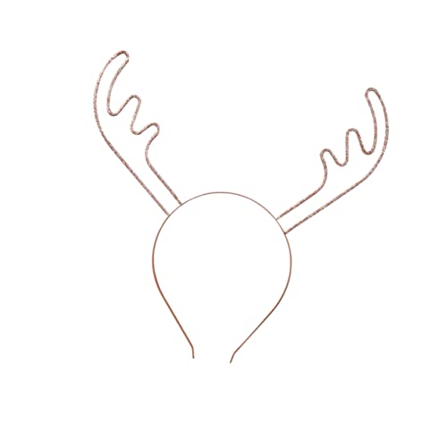 DEARMAMY Weihnachtliches Glitzer Rentiergeweih Haarband Festliche Kostü Accessoires Für Und Erwachsene Rose Gold Weihnachtsfeier Party Kopfbedeckung von DEARMAMY