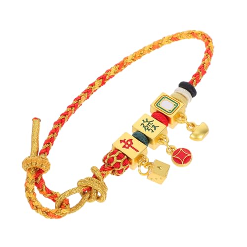 DEARMAMY Mahjong-armband Aus Geflochtenem Seil Rotes Armband Im Chinesischen Stil Handgefertigter Schmuck Für Damen Und Herren Traditionelles Glücksarmband Mit Kreativen Designs von DEARMAMY