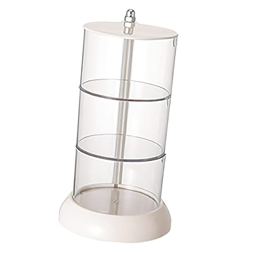 DEARMAMY Make Up Puffhalter Rotierbare Lagige Make Up Aufbewahrungsbox Staubdicht Und Praktisch Für Schminktisch Mehrzweck Kosmetik Organizer von DEARMAMY