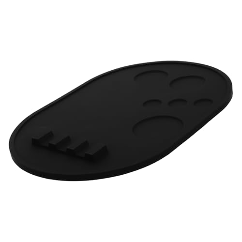 DEARMAMY Make-up-Palette Kosmetik-Organizer Mischpalette Fundamentplatte Foundation-Make-up-Teller Farbwannenauskleidungen Bürste saubere Matte Schminkplatte für Foundation Kieselgel Black von DEARMAMY