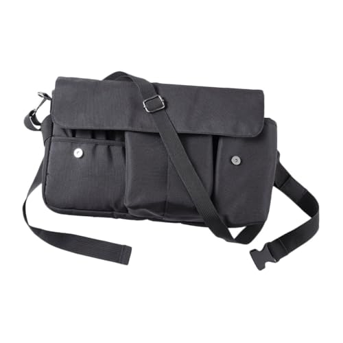 DEARMAMY Make -up -Werkzeugspeicherbeutel groß Make-up-Pinseltasche für Frauen klein Fall Abteil Make-up Pinseltasche Reisen Make-up-Organizer-Tasche Reise-Make-up-Koffer Segeltuch Schwarz von DEARMAMY