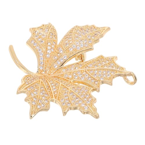 DEARMAMY Maple Leaf Brosche mit Strasssteinen Metall Anstecknadel für Mantel und Anzug Sicherer Verschluss Langlebig und Kratzfest Herbstliche Kleidung Deko für Damen und Herren von DEARMAMY
