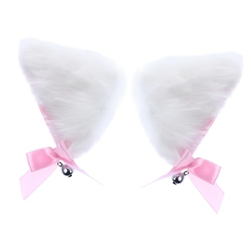 DEARMAMY Süßes Haarspangen-set Mit Katzenohren 2 Stück Weiche Haarspangen Mit Katzenohren Stirnband Haarspangen Für Frauen Für Party Cosplay Halloween von DEARMAMY