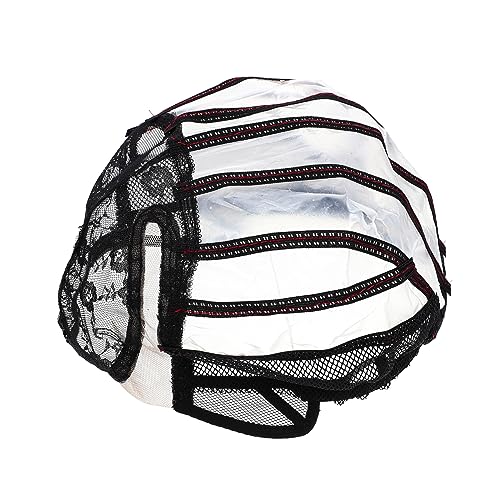 DEARMAMY Mesh-Hut mit Spitzenband elastisch Frauen Spitzenperücken Netze Perückenkappe zur Perückenherstellung Mesh Perückenkappe Mesh Perücke Kappe Netz Sport Schwarz von DEARMAMY