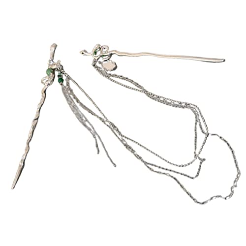 DEARMAMY Metall Schlange Haar Stick Mit Baumeln Kette Für Frauen Haarnadel Haarknotenstab Haar Styling Werkzeuge Für Hochzeit Party Alltag von DEARMAMY