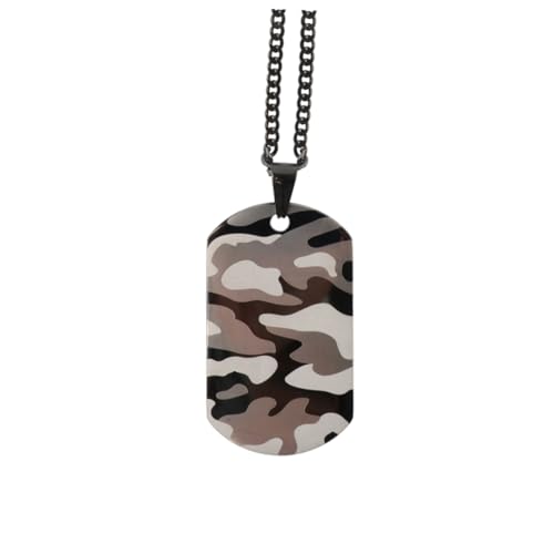 DEARMAMY Militäranhänger Camouflage Dog Tag mit Kette Gravierbarer Anhänger für Militärische Fans Robust und Modisch von DEARMAMY