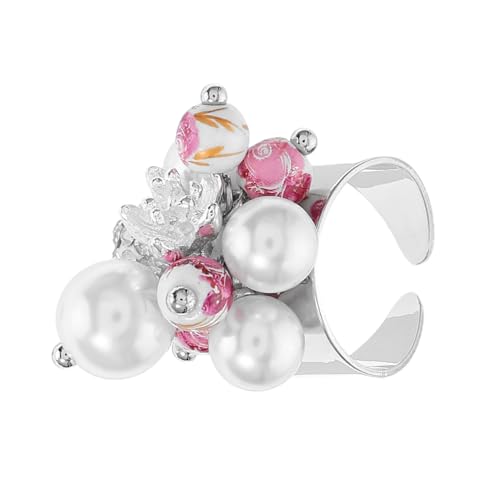 DEARMAMY Offene Ringe Für Frauen Mit Glasperlen Und Kunstperlen Zierlicher Daumenring Im Vintage-stil Minimalistischer Schmuckring Für Alltag Und Besondere Anlässe von DEARMAMY