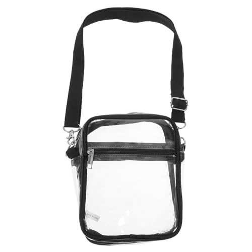 DEARMAMY Modische Transparente Umhängetasche Damen Mini Crossbody Bag Schwarz Klare Kleine Schultertasche für Alltag Freizeit Club Leicht und Stylisch von DEARMAMY