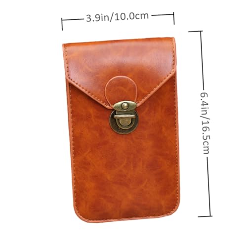 DEARMAMY Multifunktionale Kleine Handytasche zum Umhängen Dünne Herren telefon gürteltasche aus Langlebigem Material mit Kratzschutzfutter für Alltag Shopping und Freizeit Braun von DEARMAMY