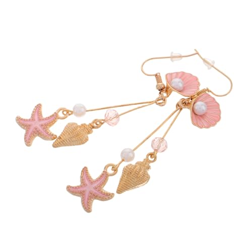 DEARMAMY Muschelohrringe mit Künstlicher Perle Leichte Meeres Schmuckstücke für Damen Komfortable Urlaubsohrringe für Strandpartys und Sommerliche Freizeitkleidung von DEARMAMY
