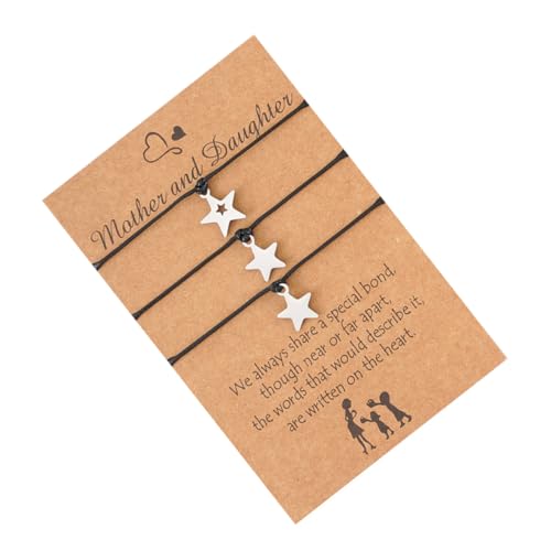 DEARMAMY Mutter Tochter Armband mit Fünfzackigem Stern Kreative Geflochtene Handgemachte Schmuckstücke für Muttertag als für und Tochter Teilig von DEARMAMY