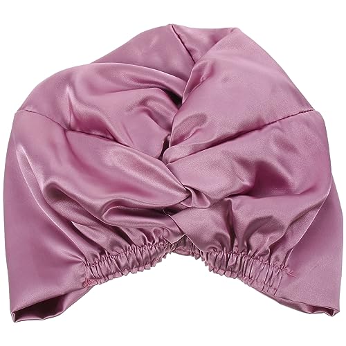 DEARMAMY Nachtmütze aus Seidenimitat für Damen-Eimerhut faltbar Motorhaube Schwimmkappe Haarhaube große Duschhüte Duschhut Mütze aus Kunstseide Badehut Die Seide Violett von DEARMAMY