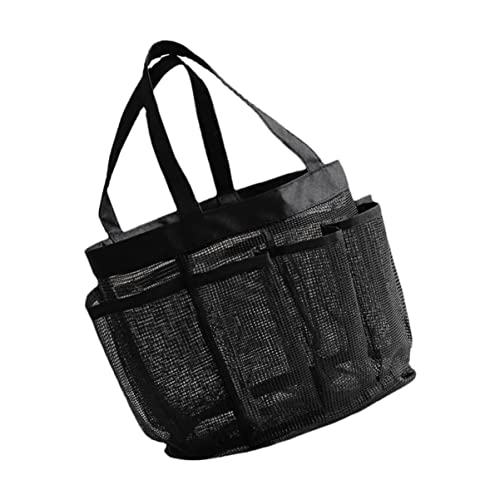 DEARMAMY Netz-Strandtasche Schwarz Für Damen Tragbare Dusch-netztasche Aus Große Öffnung Für Reisen Und Camping Aufbewahrungstasche Für Badezubehör Und Kleidung von DEARMAMY