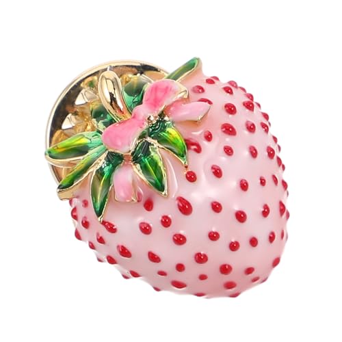 DEARMAMY Niedliche Erdbeer-brosche Anstecknadel für Frauen Mädchen Emaille Obst Pin Modisches Accessoire für Kleidung Rucksack Hut Langlebig Farbbeständig Vielseitig Kombinierbar von DEARMAMY