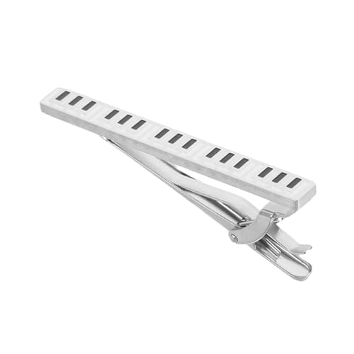 DEARMAMY Krawattenklammer Mit Klaviermotiv Aus Titanstahl Für Herren Originelles Party-accessoire Mit Musiknoten-design Geeignet Für Formelle Kleidung Und Bürouse von DEARMAMY