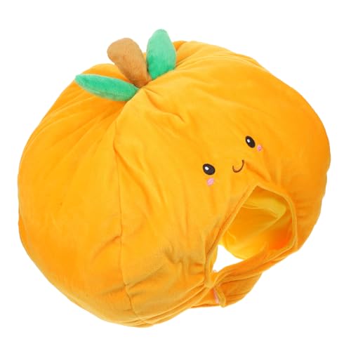 DEARMAMY Orange Kapuzenmütze Plüschtiere Obst Lustige Mützen Partyhut Cosplay-plüschmütze Hase Lustiger Kostümhut Kappe Kostüm Fruchthut Karikatur Sombrero Plüsch Und Pp Baumwolle von DEARMAMY