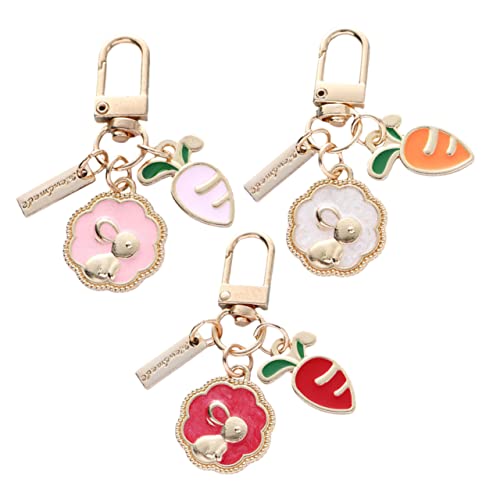 DEARMAMY Ostern Schlüsselanhänger Cartoon Hase Metall Karotte Charms Set Metall Handwerk Charms Für Tasche von DEARMAMY