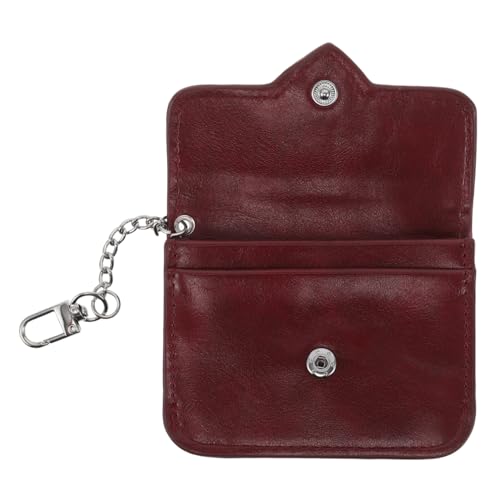 DEARMAMY PU Kartenetui mit Herzverschluss Ultra-dünne Damen Geldbörse Kleines Portemonnaie für Bankkarten und Münzen Schlanker Kartenhalter für Alltag Shopping und Dating von DEARMAMY