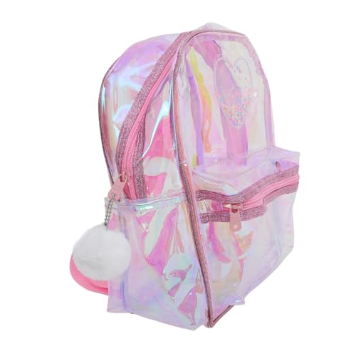 DEARMAMY PVC Transparente Rucksack Mit Herzmuster Für Mädchen Stadion-Rucksack Für Konzerte Und Alltag Mit Ausreichend Für Schulmaterialien Und Persönliche Gegenstände von DEARMAMY